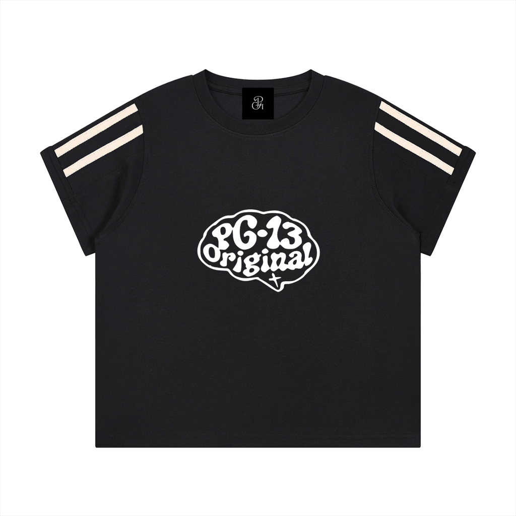 Women's Varsity Black & White Stripe T-Shirt