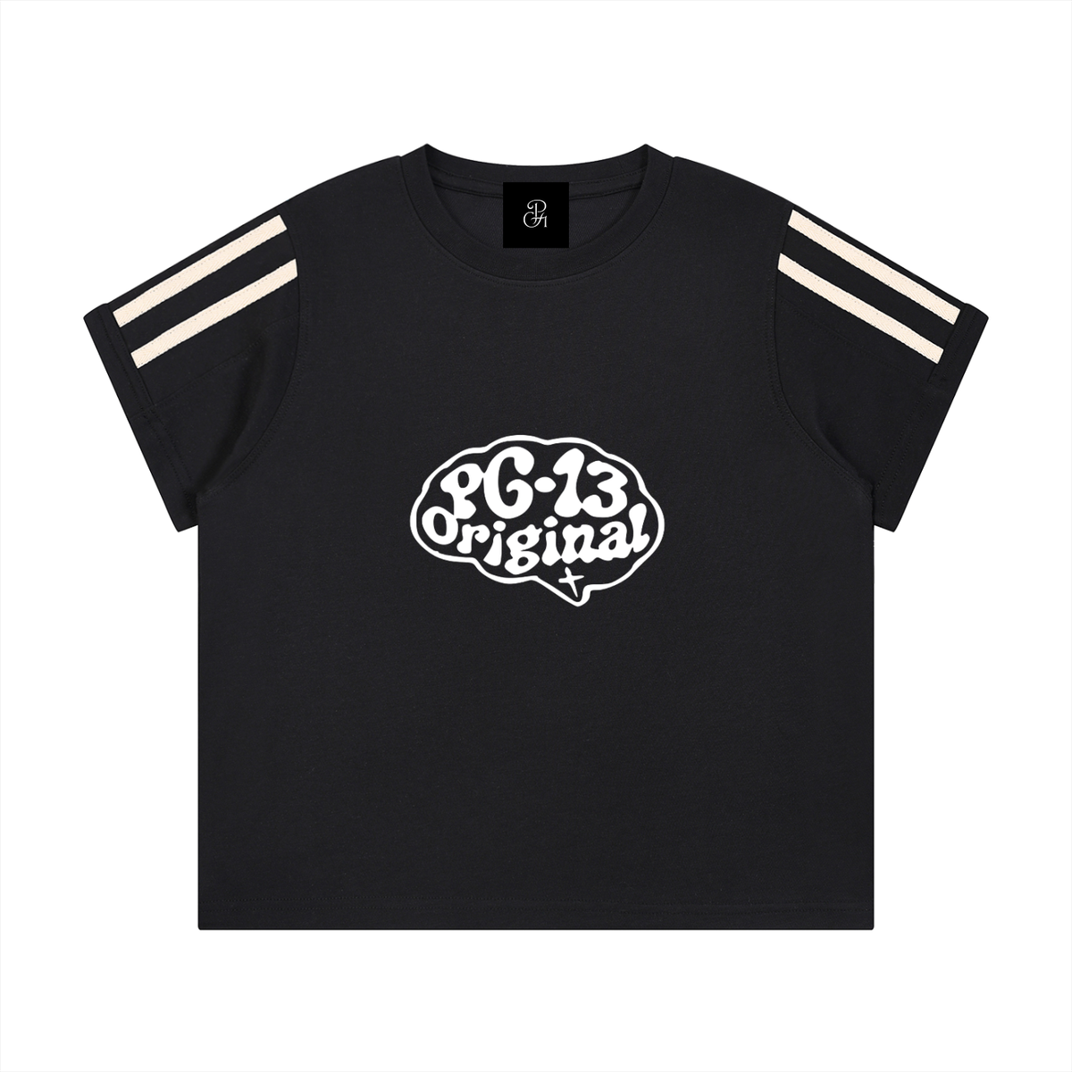 Women's Varsity Black & White Stripe T-Shirt