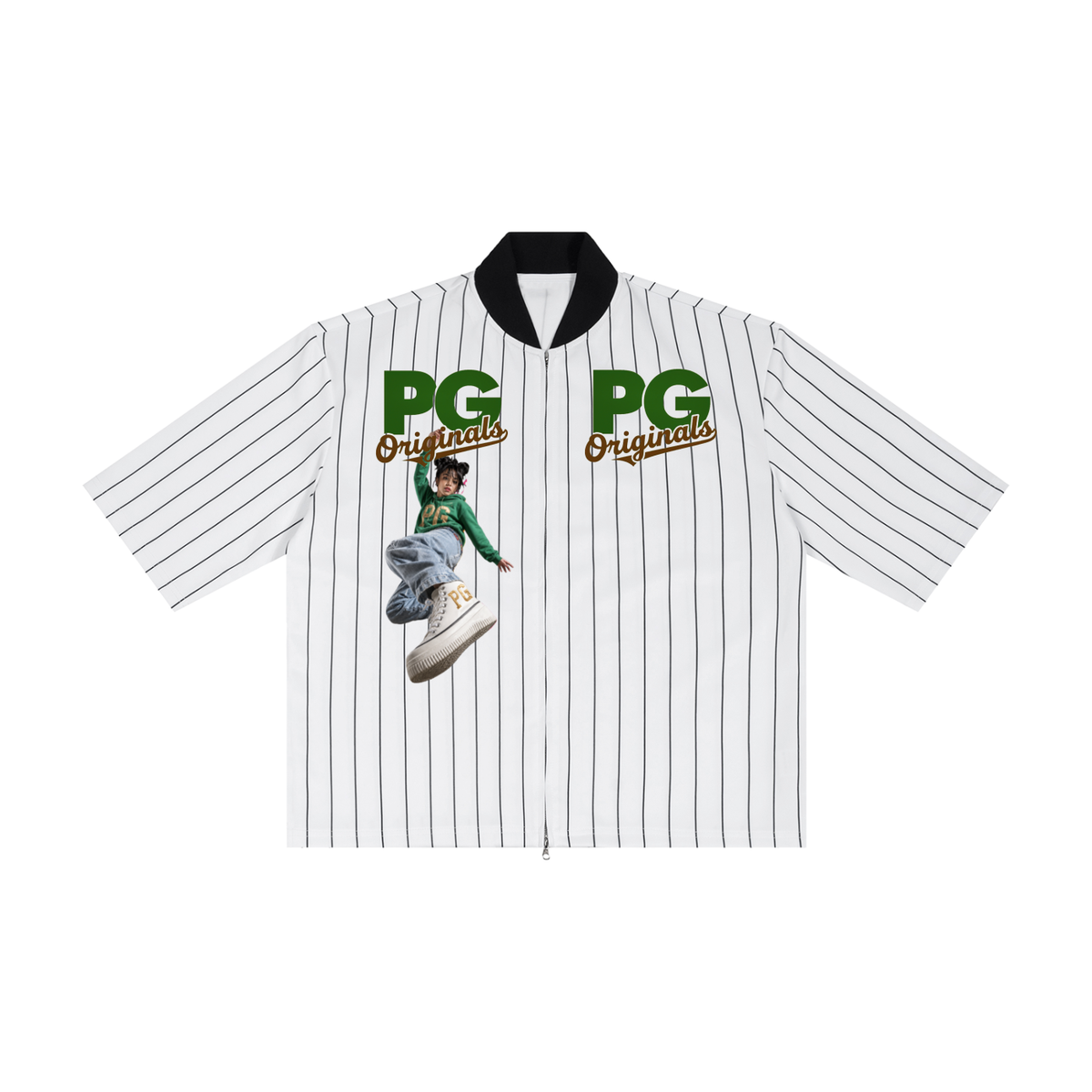 Unisex PG Original Striped Full-Zip Baseball Jersey