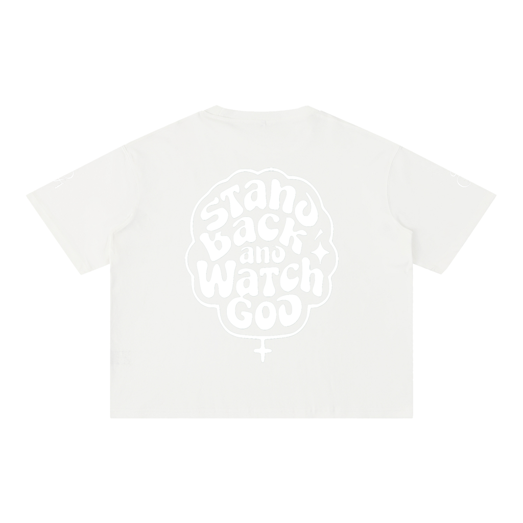 Stand Back And Watch God_Mineral Wash Boxy Cotton T-Shirt
