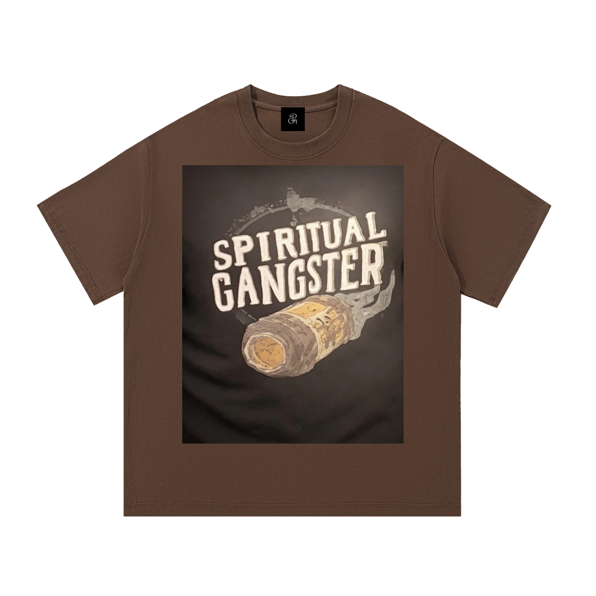 Coffee Color Spiritual Gangster Essential Cotton T-Shirt