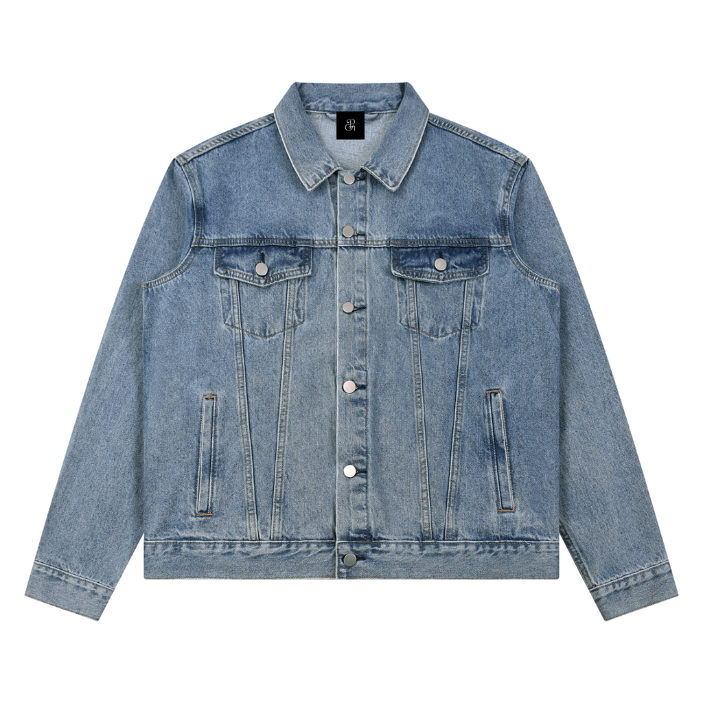 Unisex Vintage Wash Denim Jacket In Three Variations
