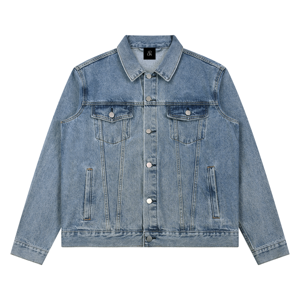 Unisex Vintage Wash Denim Jacket In Three Variations