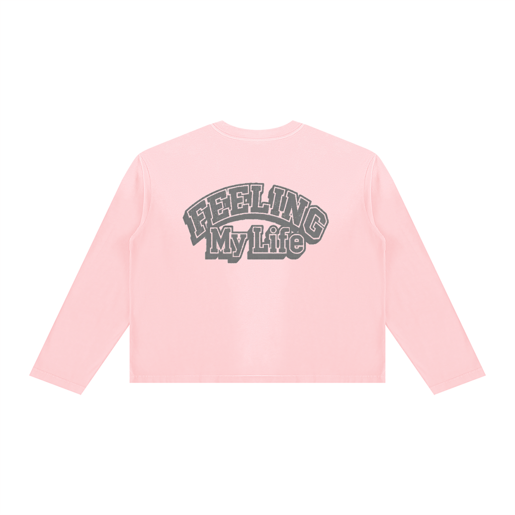 Feeling My Life_Unisex Sun-Fade Boxy Long Sleeve T-Shirt