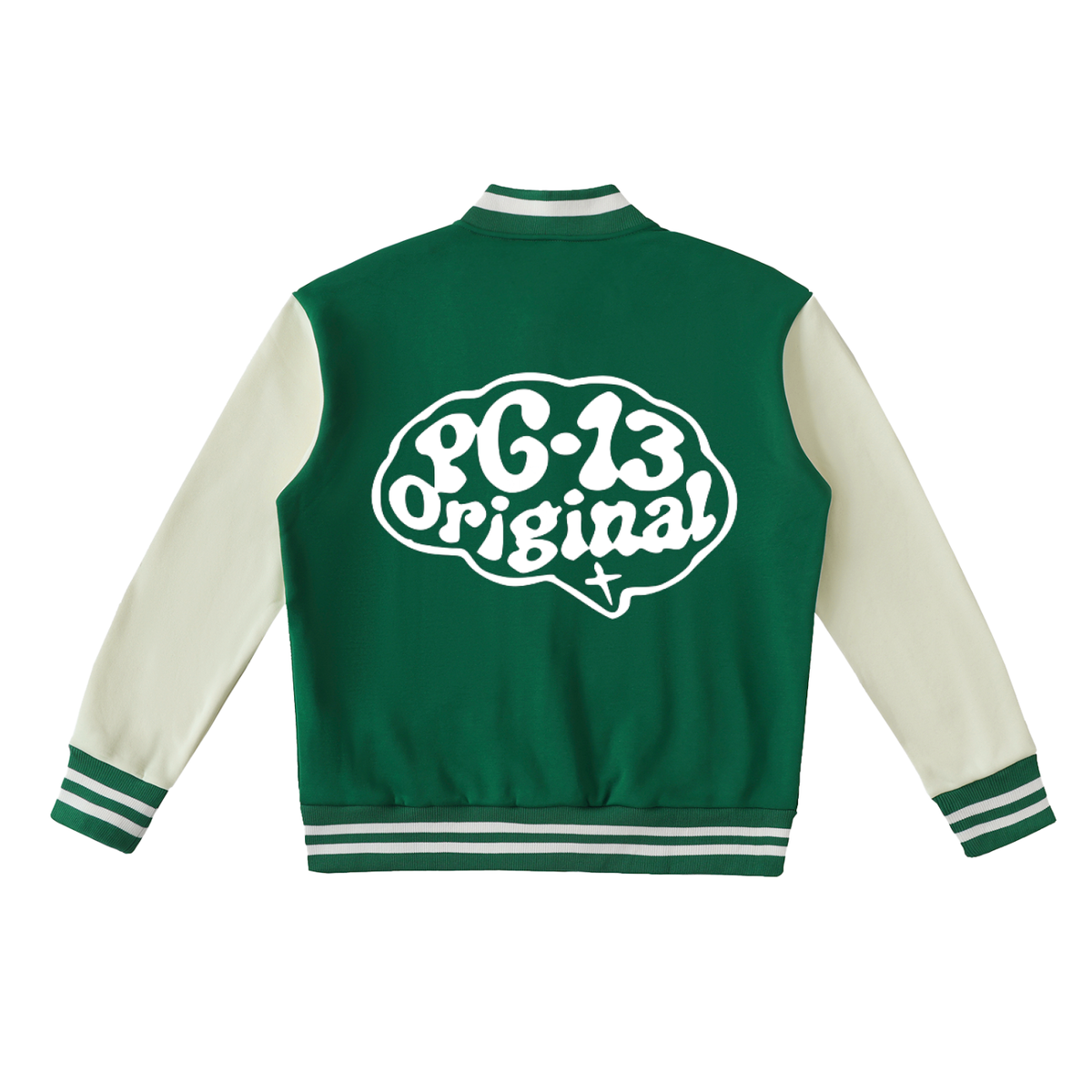 Two-Tone Fleeced PG-Brain LOGO-Original Varsity Jacket
