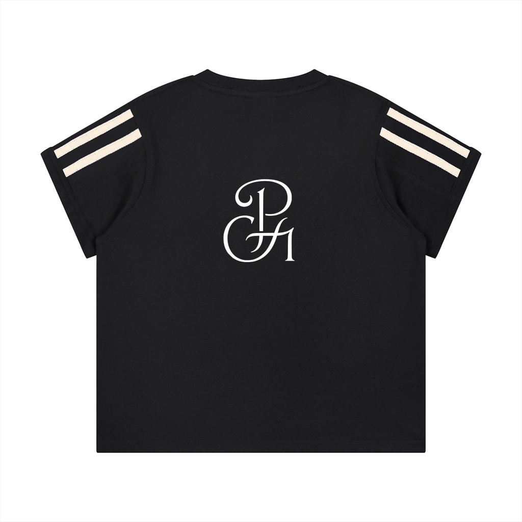 Women's Varsity Black & White Stripe T-Shirt