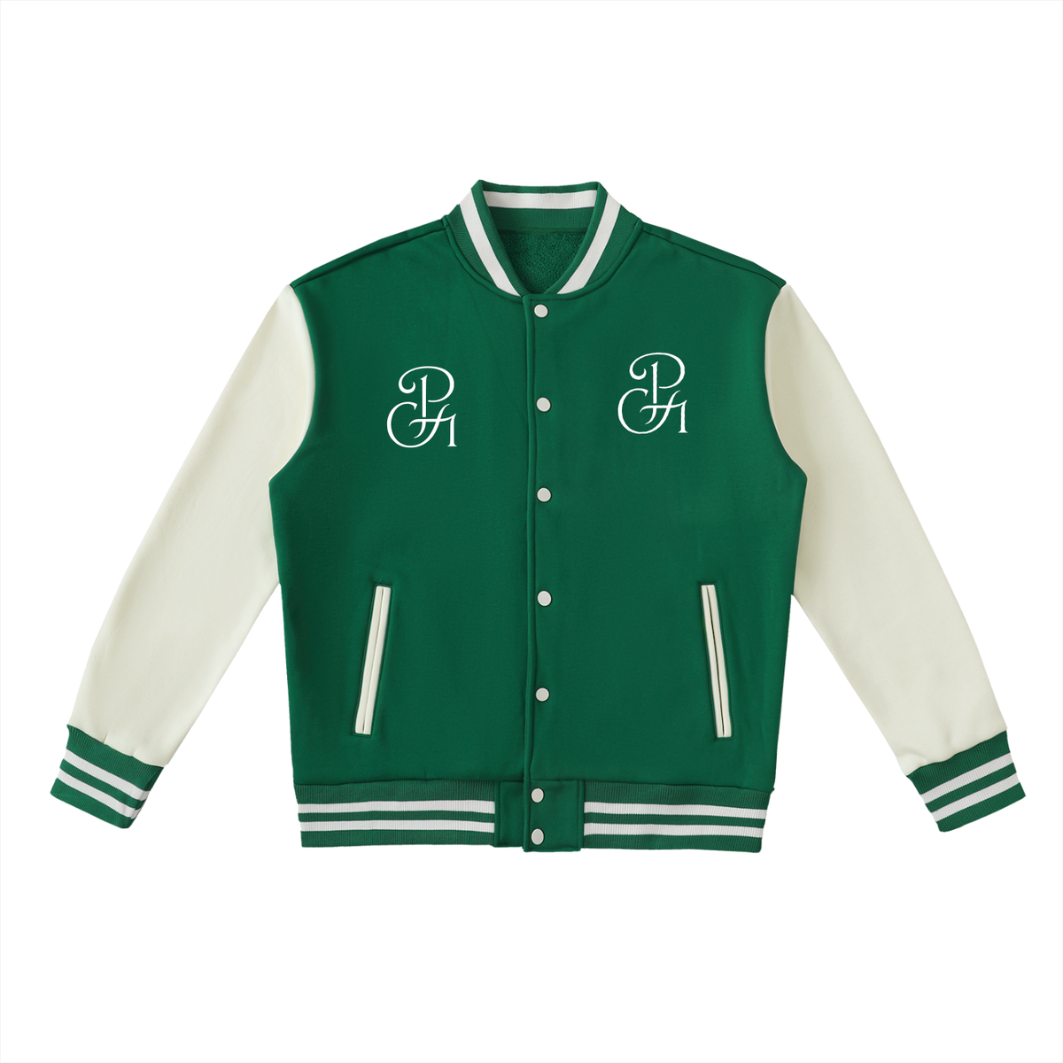 Two-Tone Fleeced PG-Brain LOGO-Original Varsity Jacket